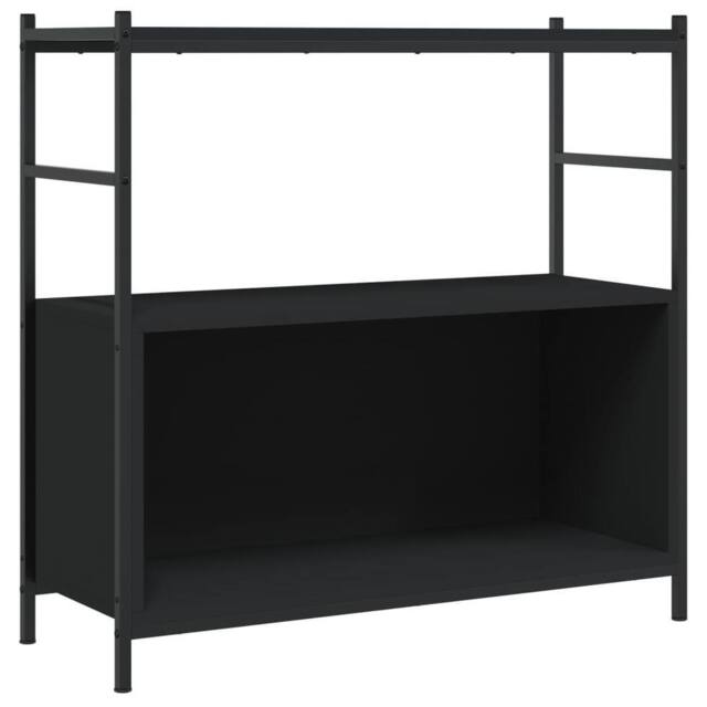Berkfield Home Bookshelf Black 80x30x78.5 cm Engineered Wood & Iron - image 1