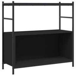 Berkfield Home Bookshelf Black 80x30x78.5 cm Engineered Wood & Iron - thumbnail 1
