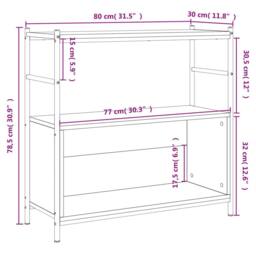 Berkfield Home Bookshelf Black 80x30x78.5 cm Engineered Wood & Iron - thumbnail 9