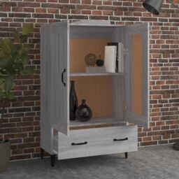 Berkfield Home Highboard Grey Sonoma 70x31x115 cm Engineered Wood - Size: 70 x 31 x 115 cm - thumbnail 3