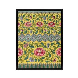 "Artery8 Owen Jones Colourful Ornamental Flower Pattern Framed Canvas Art Print in Yellow - Size: W12"" x H16""" - thumbnail 1
