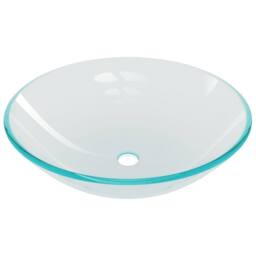 Berkfield Home Bathroom Sink with Tap & Push Drain Clear Tempered Glass - thumbnail 6