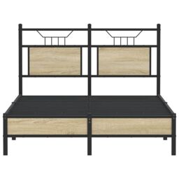 Berkfield Home Bed Frame without Mattress Sonoma Oak 120x190 cm Small Double Engineered Wood in Brown - thumbnail 6