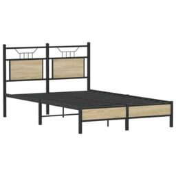 Berkfield Home Bed Frame without Mattress Sonoma Oak 120x190 cm Small Double Engineered Wood in Brown - thumbnail 5