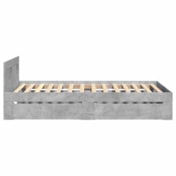 Berkfield Home Bed Frame with Headboard without Mattress Concrete Grey 90x200 cm - thumbnail 6