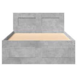 Berkfield Home Bed Frame with Headboard without Mattress Concrete Grey 90x200 cm - thumbnail 5