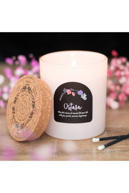 KDMD Ostara Fresh Linen Wheel of the Year Candle - Spring Renewal, Wax in White - image 1