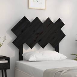 Berkfield Home Beautiful Bed Headboard Black 92x3x81 cm Solid Wood Pine - Size: 92 x 3 x 81 cm - thumbnail 2