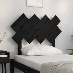 Berkfield Home Beautiful Bed Headboard Black 92x3x81 cm Solid Wood Pine - Size: 92 x 3 x 81 cm - thumbnail 1