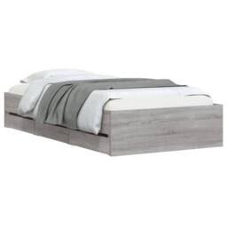 Berkfield Home Bed Frame with Drawers without Mattress Grey Sonoma 90x190 cm Single - thumbnail 3