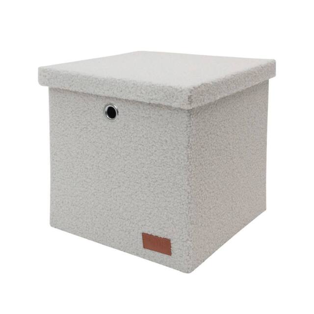 JVL Shiro Foldable Storage Box with Lid in White - image 1