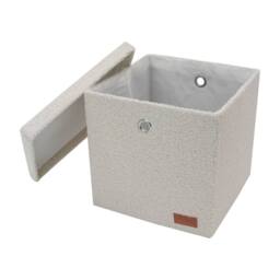 JVL Shiro Foldable Storage Box with Lid in White - thumbnail 3