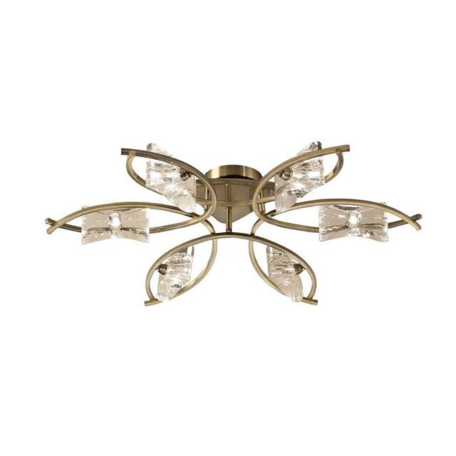 Netlighting Kromo Semi Flush Ceiling 6 Light G9 Antique Brass in Bronze - image 1