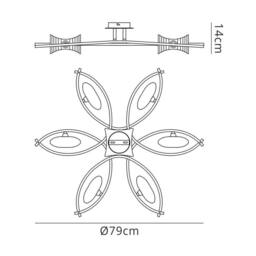 Netlighting Kromo Semi Flush Ceiling 6 Light G9 Antique Brass in Bronze - thumbnail 2