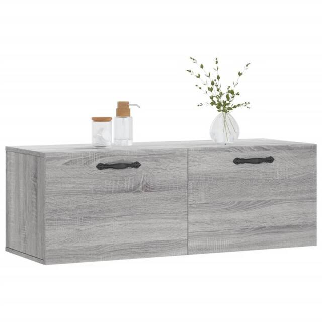 Berkfield Home Wall Cabinet Grey Sonoma 100x36.5x35 cm Engineered Wood - image 1