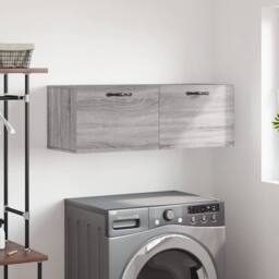 Berkfield Home Wall Cabinet Grey Sonoma 100x36.5x35 cm Engineered Wood - thumbnail 2