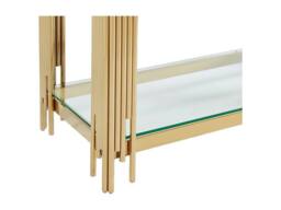 Vente-unique 1 - Shelf Side Table - Tempered Glass & Stainless Steel - Gold - thumbnail 8