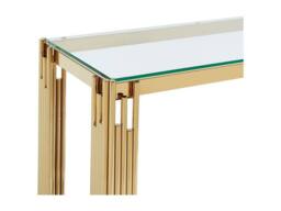 Vente-unique 1 - Shelf Side Table - Tempered Glass & Stainless Steel - Gold - thumbnail 7