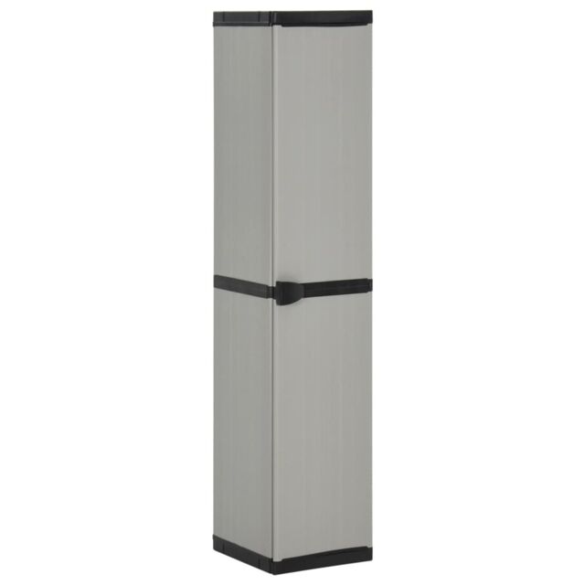 Berkfield Home Garden Storage Cabinet with 3 Shelves Grey & Black 34x40x168 cm - Size: 34 x 40 x 168 cm - image 1