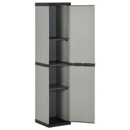 Berkfield Home Garden Storage Cabinet with 3 Shelves Grey & Black 34x40x168 cm - Size: 34 x 40 x 168 cm - thumbnail 3