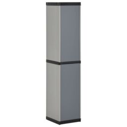 Berkfield Home Garden Storage Cabinet with 3 Shelves Grey & Black 34x40x168 cm - Size: 34 x 40 x 168 cm - thumbnail 6