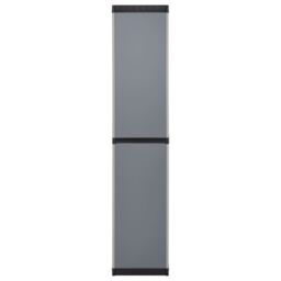 Berkfield Home Garden Storage Cabinet with 3 Shelves Grey & Black 34x40x168 cm - Size: 34 x 40 x 168 cm - thumbnail 5