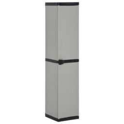 Berkfield Home Garden Storage Cabinet with 3 Shelves Grey & Black 34x40x168 cm - Size: 34 x 40 x 168 cm - thumbnail 1