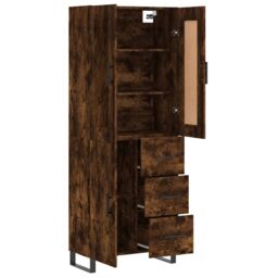 Berkfield Home Highboard Smoked Oak 69.5x34x180 cm Engineered Wood in Brown - thumbnail 4