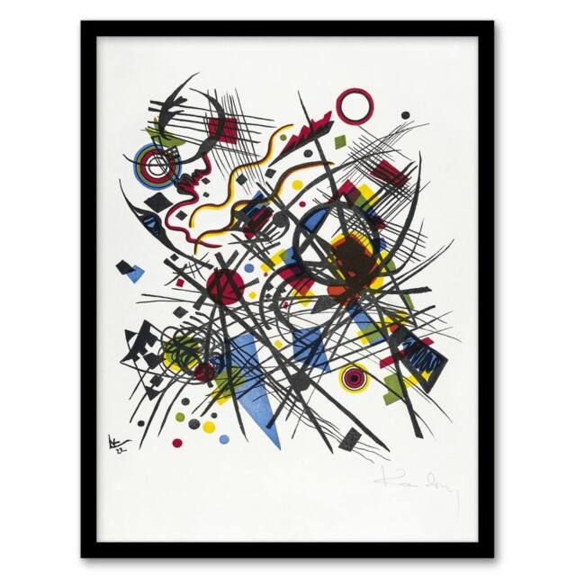 "Artery8 Abstract for Fourth Bauhaus Portfolio Kandinsky Framed Wall Art Print in White - Size: W12"" x H16""" - image 1
