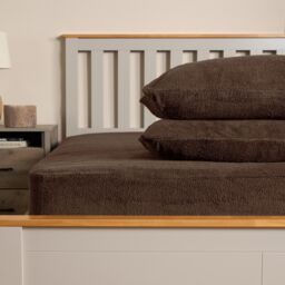 OHS 2 Pack Thermal Teddy Fleece Pillowcase Cover in Chocolate - Size: Standard Pillow Case