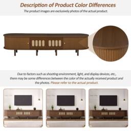 ModernLuxe Modern TV cabinet with 2 drawers & 2 roller shutter doors in Walnut - thumbnail 6