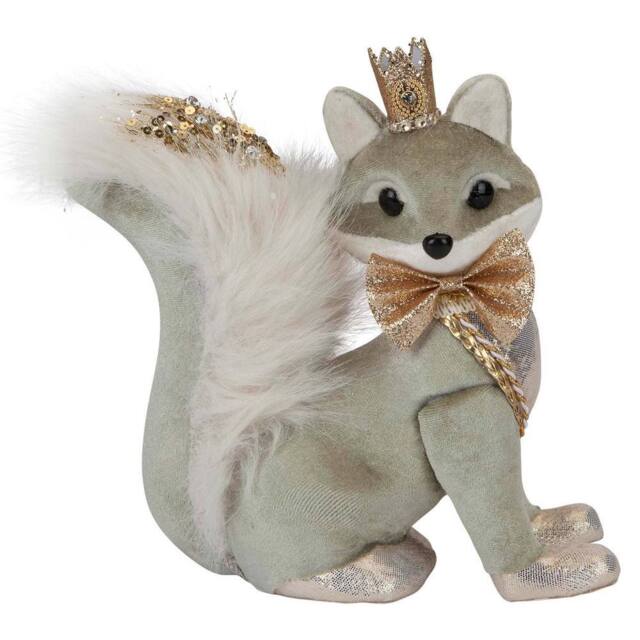 VFM e-Store Christmas Velvet Fox Decoration 20cm x 9cm Green X 1 - Size: 20 cm x 9 cm - image 1