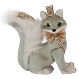 VFM e-Store Christmas Velvet Fox Decoration 20cm x 9cm Green X 1 - Size: 20 cm x 9 cm