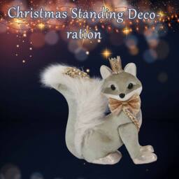 VFM e-Store Christmas Velvet Fox Decoration 20cm x 9cm Green X 1 - Size: 20 cm x 9 cm - thumbnail 3