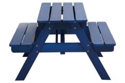 Orsina Grey Wooden Kids Picnic Bench With Seats, Outdoor Garden Picnic Table Bench, Childrens Bench For Playtime in Blue - thumbnail 3