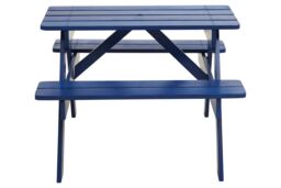 Orsina Grey Wooden Kids Picnic Bench With Seats, Outdoor Garden Picnic Table Bench, Childrens Bench For Playtime in Blue - thumbnail 2