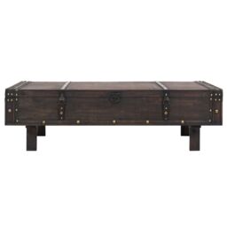 Berkfield Home Coffee Table Solid Wood Vintage Style 120x55x35 cm in Brown - Size: 120 x 55 x 35 cm - thumbnail 2