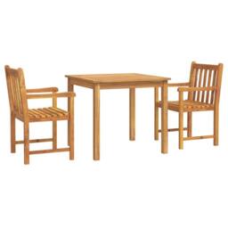 Berkfield Home Beautiful 3 Piece Garden Dining Set Solid Wood Acacia in Brown - thumbnail 3