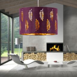First Choice Lighting Fern - Burgundy Cut Out 25cm Pendant Lightshade - thumbnail 4