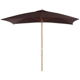OUTSUNNY Wooden Garden Parasol Sun Shade Umbrella Canopy in Brown - thumbnail 2