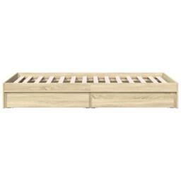 Berkfield Home Bed Frame with Drawers without Mattress Sonoma Oak 90x200 cm in Light Tan - thumbnail 5