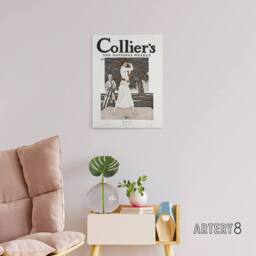 "Artery8 Woman Golfer First Tee Vintage Magazine Canvas Wall Art Print in White - Size: W18"" x H24""" - thumbnail 3