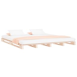 Berkfield Home Pallet Bed 180x200 cm Super King Size Solid Wood in Brown - thumbnail 3