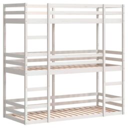 Berkfield Home Triple Bunk Bed without Mattress White 90x200 cm Solid Wood Pine - thumbnail 3