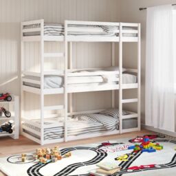Berkfield Home Triple Bunk Bed without Mattress White 90x200 cm Solid Wood Pine - thumbnail 1