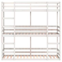 Berkfield Home Triple Bunk Bed without Mattress White 90x200 cm Solid Wood Pine - thumbnail 5