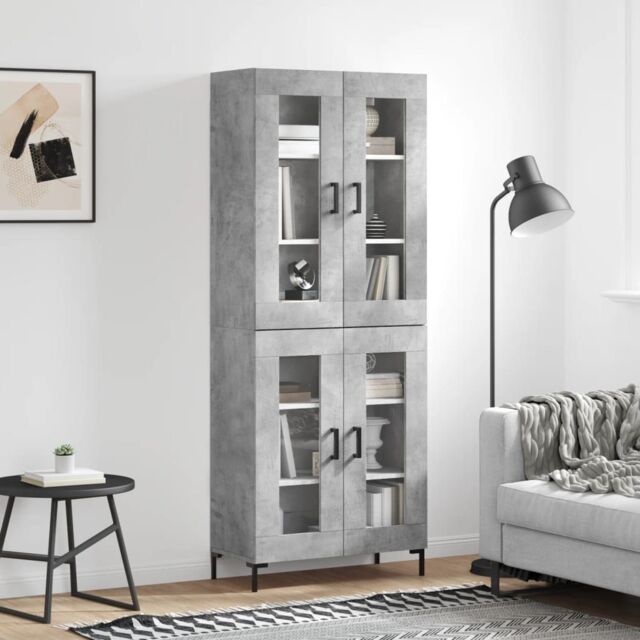 Berkfield Home Highboard Concrete Grey 69.5x34x180 cm Engineered Wood - image 1