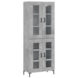 Berkfield Home Highboard Concrete Grey 69.5x34x180 cm Engineered Wood - thumbnail 2