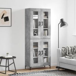 Berkfield Home Highboard Concrete Grey 69.5x34x180 cm Engineered Wood - thumbnail 1