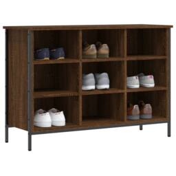 Berkfield Home Shoe Cabinet Brown Oak 100x35x70 cm Engineered Wood - Size: 100 x 35 x 70 cm - thumbnail 3